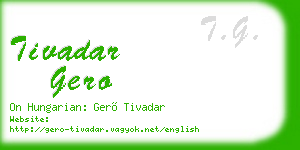 tivadar gero business card